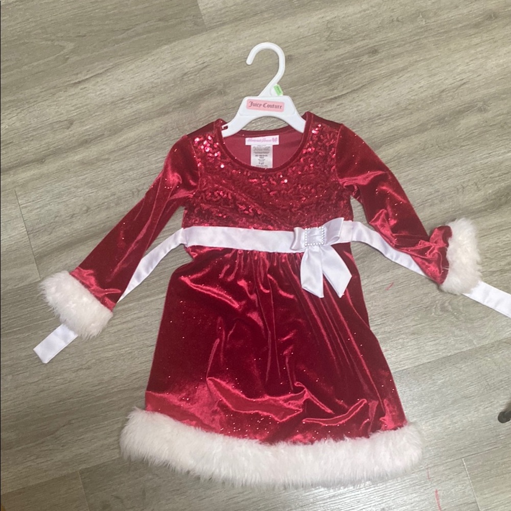 Rare Editions Red and White Formal Dress with Velvet Finish